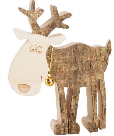 Renna con campanella legno 11 cm