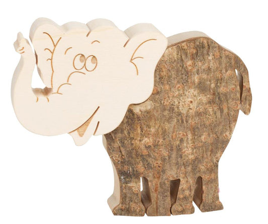 Elefante legno da 6,5 cm