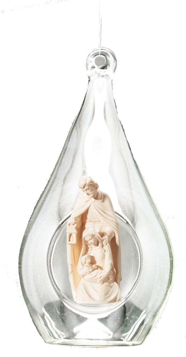 Goccia d vetro con Presepio in legno - 29.0 cm