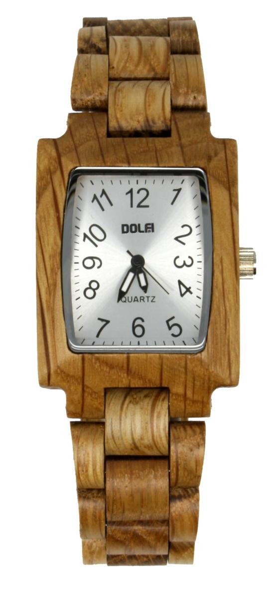 Orologio donna in legno, quadrante rettangolare, Eve