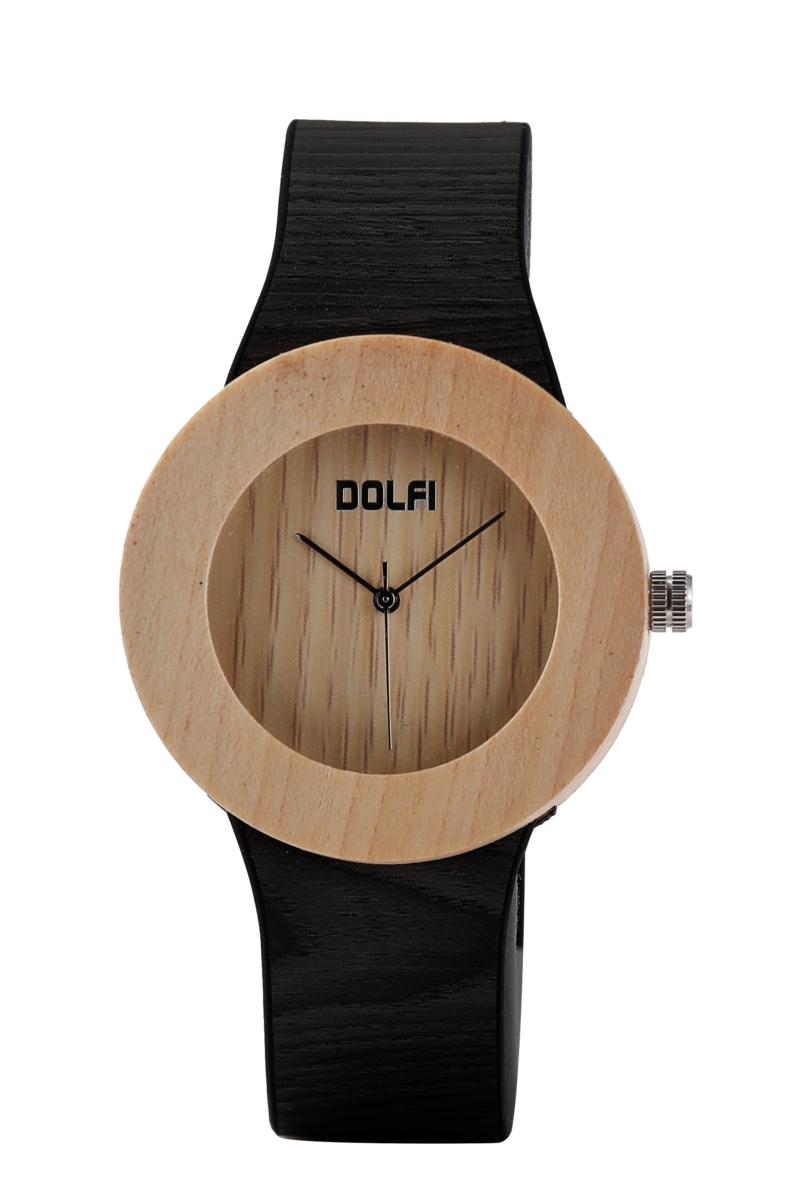 Orologio donna in legno e cinturino in ecopelle, Elias