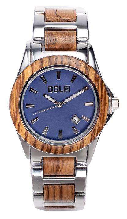 Orologio uomo in legno d'ulivo e acciaio