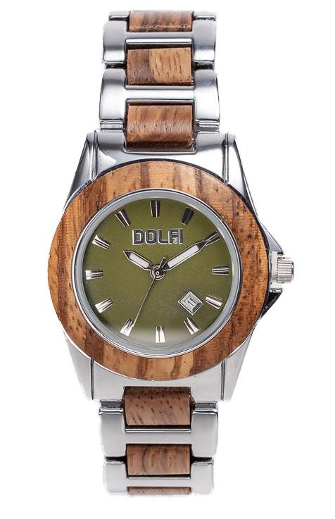 Orologio unisex in legno d'ulivo e acciaio