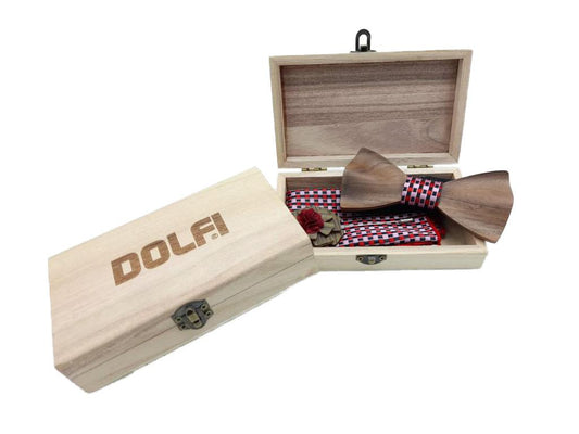 Set Farfallino legno uomo rosa